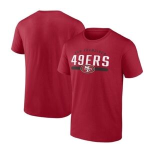 NEW - Men's Fanatics Branded Scarlet San Francisco 49ers Arc and Pill T-Shirt.